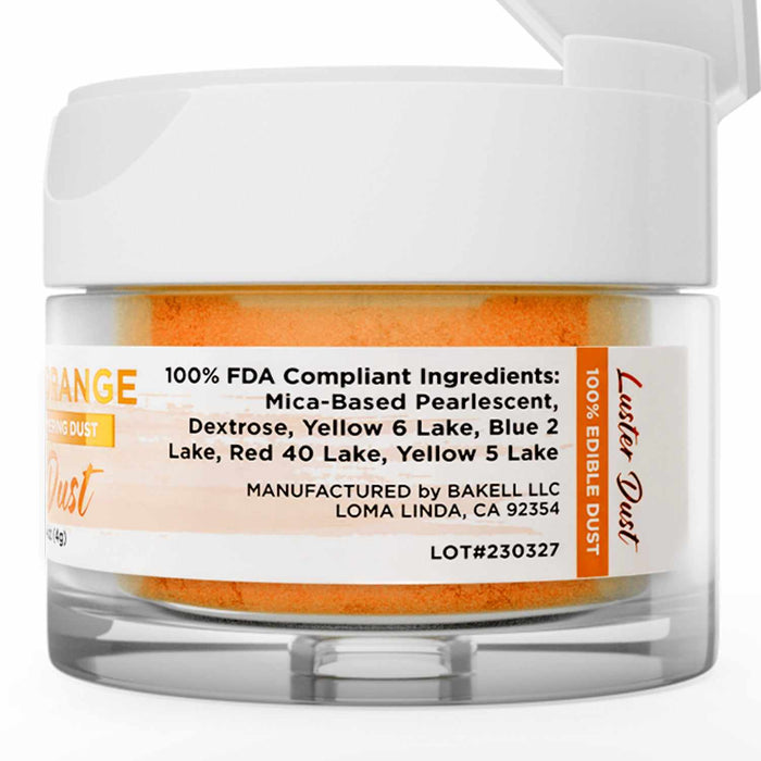 Pumpkin Orange Edible 4g Luster Dust | FDA Approved | Bakell