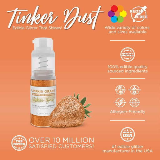 Pumpkin Orange Tinker Dust® Glitter | 4g Spray Pump Private Label-Private Label_Tinker Dust_Mini Pump-bakell