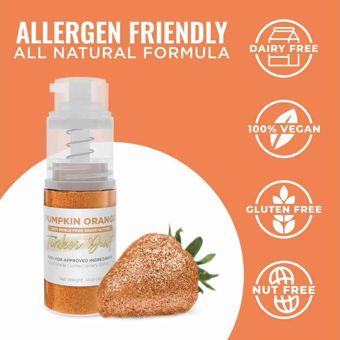 Pumpkin Orange Tinker Dust® Glitter | 4g Spray Pump Private Label-Private Label_Tinker Dust_Mini Pump-bakell