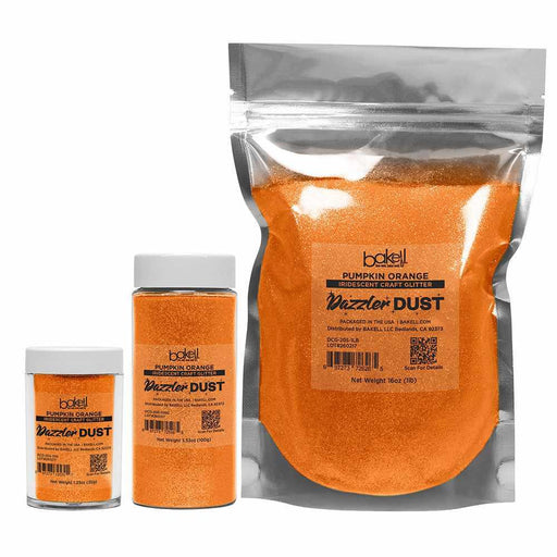 Pumpkin Orange Ultrafine Iridescent Craft Glitter Dazzler Dust | Premium Polyester Non-Toxic | Bakell-B2C_Dazzler Dust-bakell