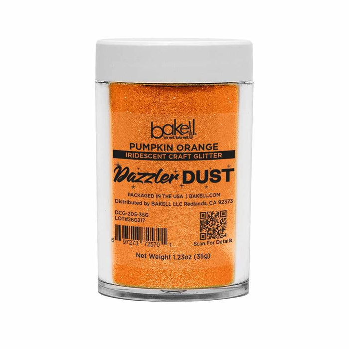 Pumpkin Orange Ultrafine Iridescent Craft Glitter Dazzler Dust | Premium Polyester Non-Toxic | Bakell-B2C_Dazzler Dust-bakell