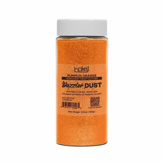 Pumpkin Orange Ultrafine Iridescent Craft Glitter Dazzler Dust | Premium Polyester Non-Toxic | Bakell-B2C_Dazzler Dust-bakell