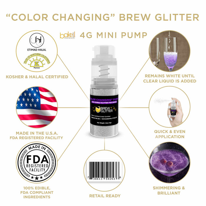 Purple Edible Glitter Mini Spray Pump | Brew Glitter | Bakell