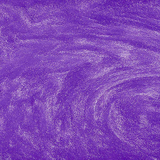 Vibrant purple edible drink glitter swirling in a liquid, creating a shimmering, sparkling effect.