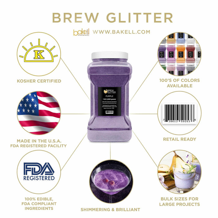 Purple Brew Glitter  | FDA Approved glitter  | Bakell