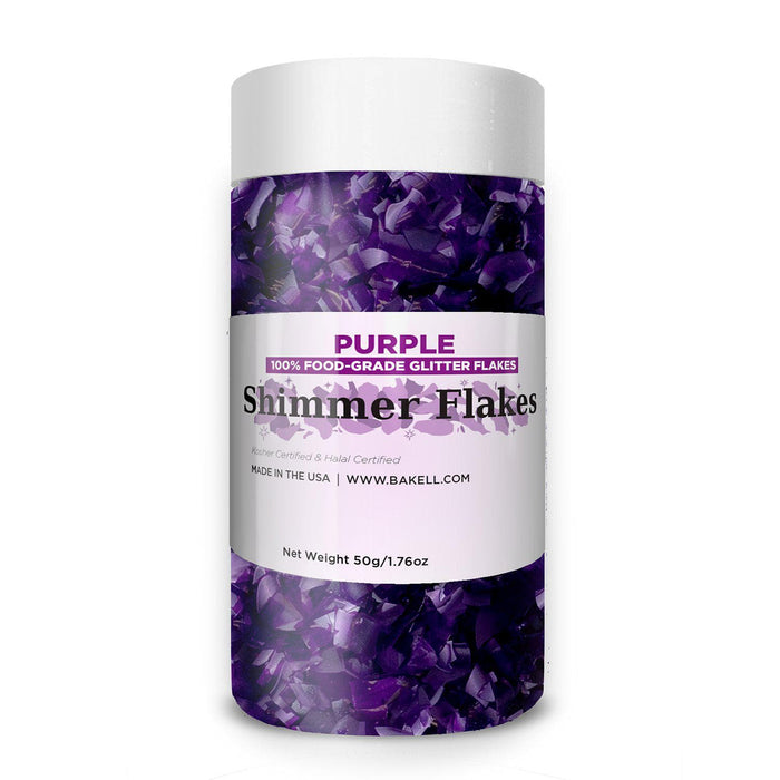 Purple Edible Shimmer Flakes | #1 Site for 100% Glitter | Bakell