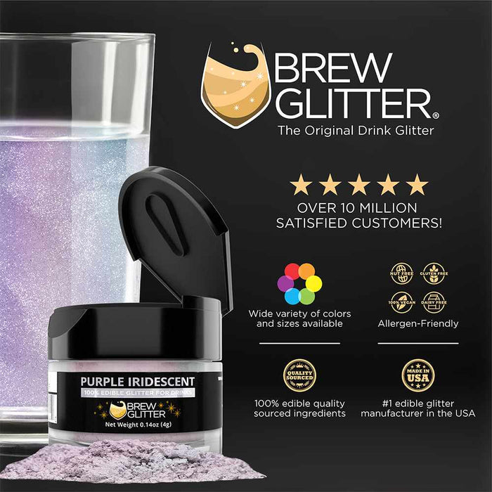 Purple Iridescent Brew Glitter® Necker | Private Label-Private Label_Brew Glitter Samples with Tags-bakell