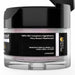 Small jar of purple iridescent edible Brew Glitter with a black lid and product label detailing mica-based ingredients.