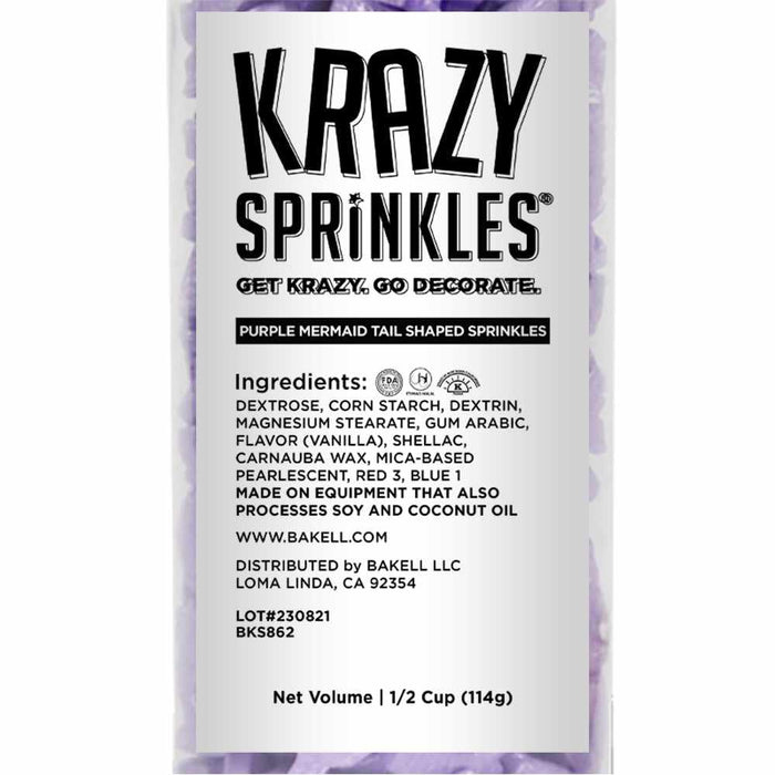 Purple Mermaid Tail Shapes by Krazy Sprinkles®|Wholesale Sprinkles