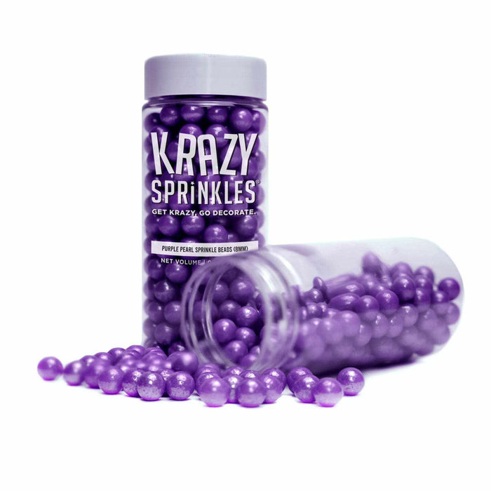 Purple Pearl 8mm Beads Sprinkles | Krazy Sprinkles | Bakell
