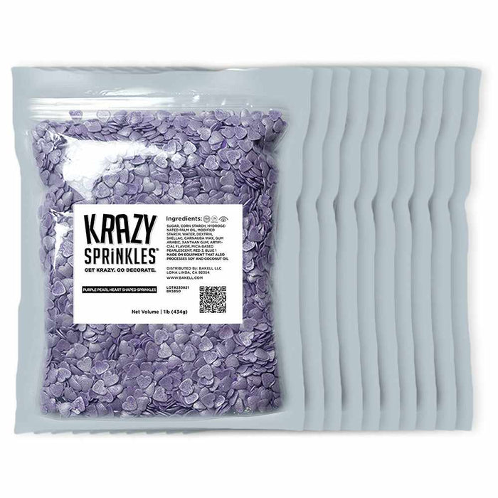 Purple Pearl Hearts Shaped Sprinkles by Krazy Sprinkles® | Bakell.com