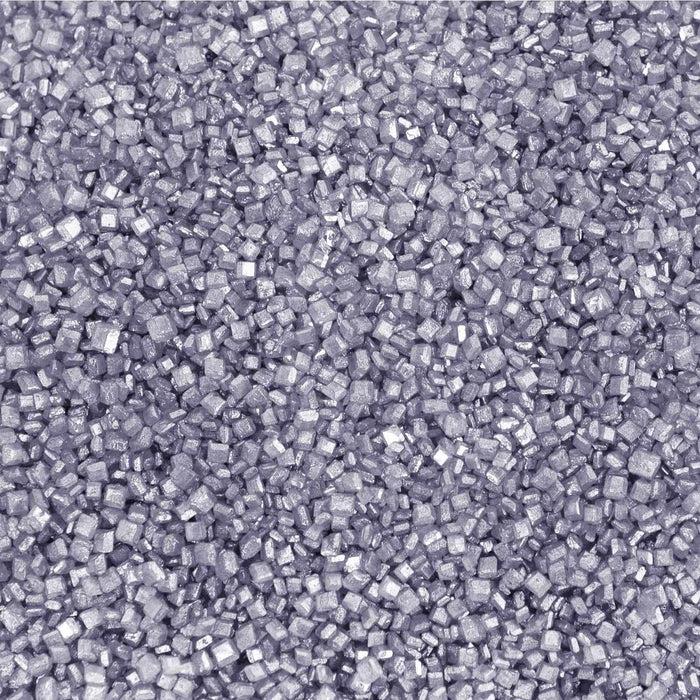 Close-up of shimmering purple pearl cocktail rimming sugar with a crystalline, sparkling texture for drink garnishing.