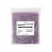 One-pound bag of sparkling purple pearl cocktail rimming sugar with a white product label on a clear plastic pouch.