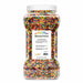 Front View of 1 kilogram jar of Rainbow Edible Shimmer Flakes | bakell.com