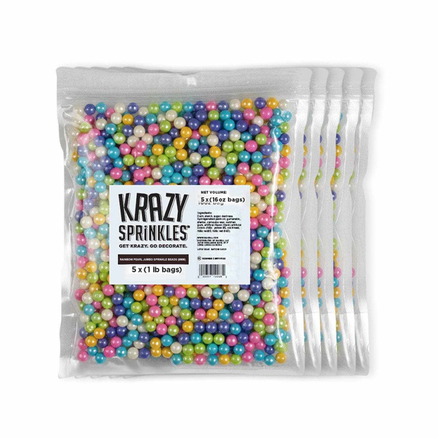 Rainbow Pearl 8mm Bead Edible Sprinkles – Krazy Sprinkles® Bakell.com