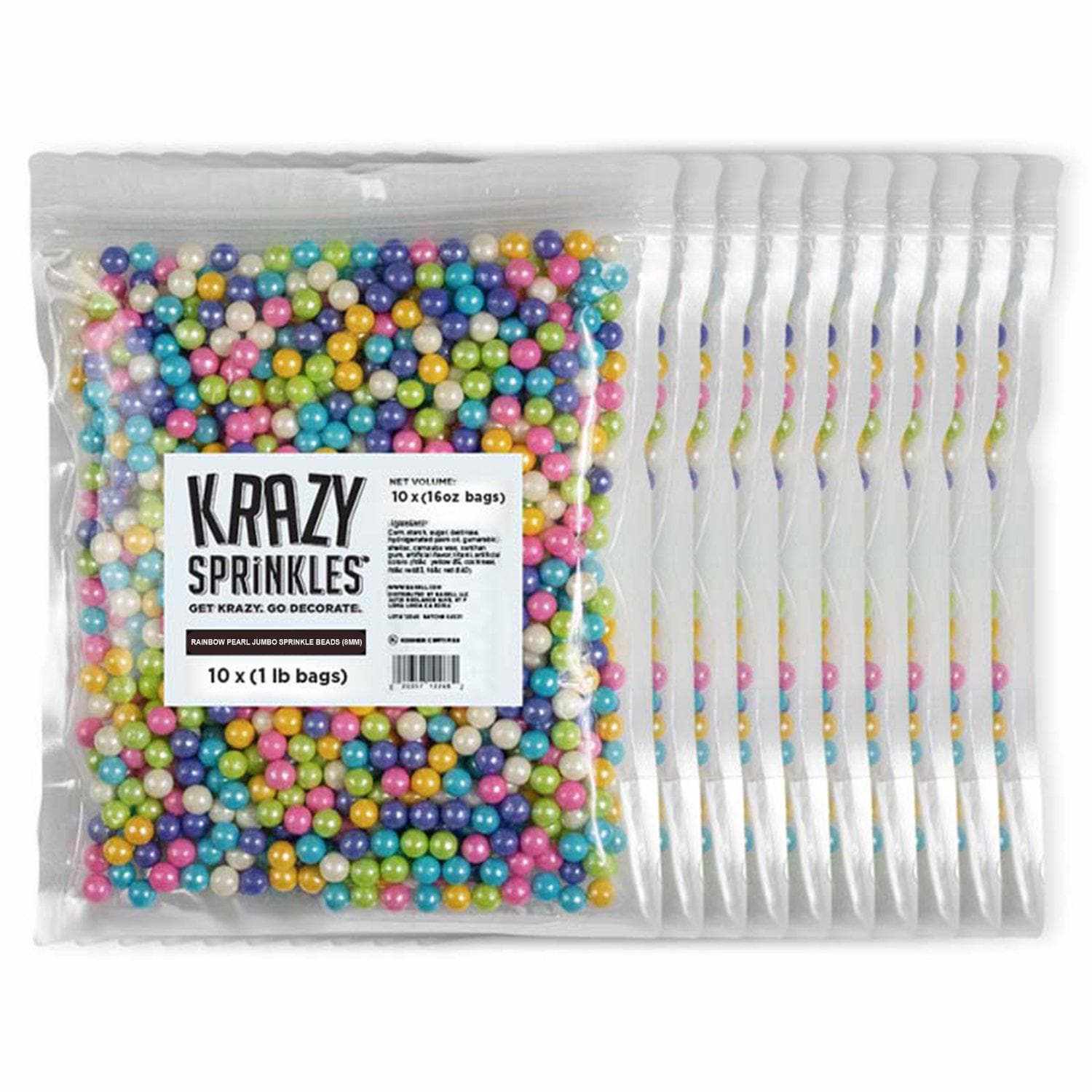 Rainbow Pearl 8mm Bead Edible Sprinkles – Krazy Sprinkles® Bakell.com