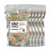 various bulk bags filled with rainbow squiggly confetti sprinkles