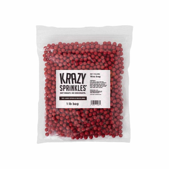 Red 8mm Beads Sprinkle | Krazy Sprinkles | Bakell