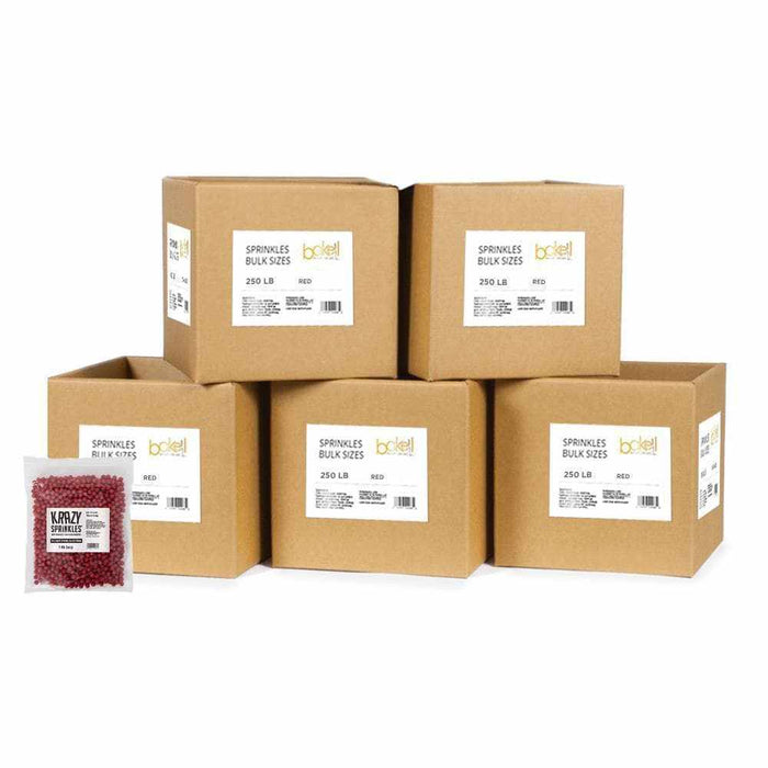 Bulk Size Red 8mm Beads Sprinkles | Krazy Sprinkles | Bakell