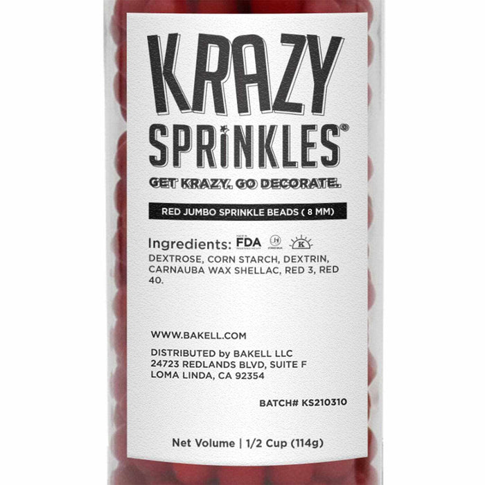 Red 8mm Sprinkle Beads-Krazy Sprinkles_HalfCup_Google Feed-bakell