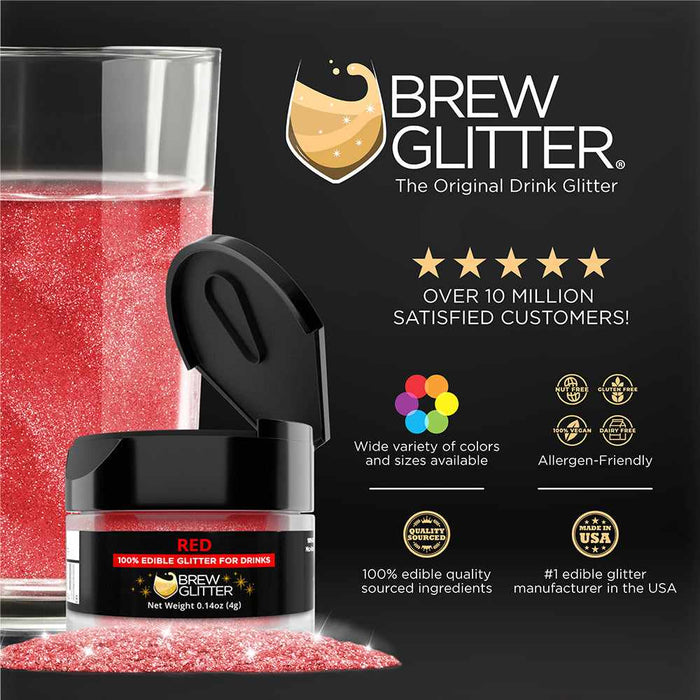 Red Brew Glitter® Necker | Wholesale-Wholesale_Case_Brew Glitter Samples With Tag-bakell