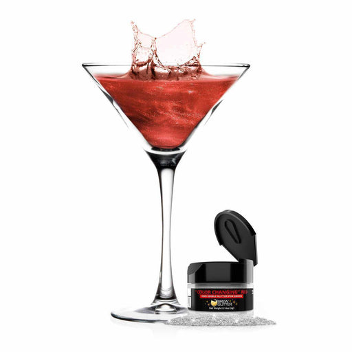 Red Color Changing Glitter for Cocktails | Bakell