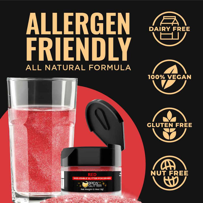 Red Edible Glitter Dust for Drinks | Brew Glitter®-Google Feed_Brew Glitter-bakell