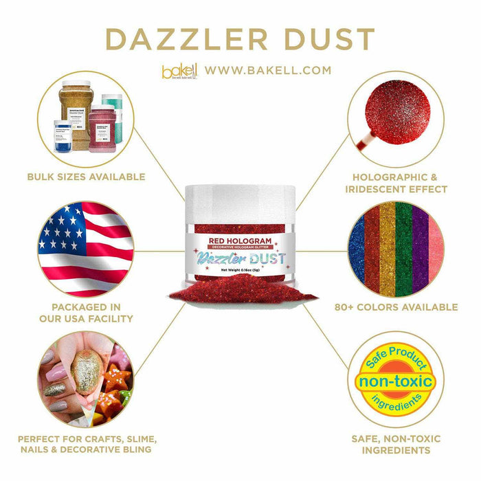 Red Hologram Dazzler Dust® 5 Gram Jar-Dazzler Dust_5G_Google Feed-bakell