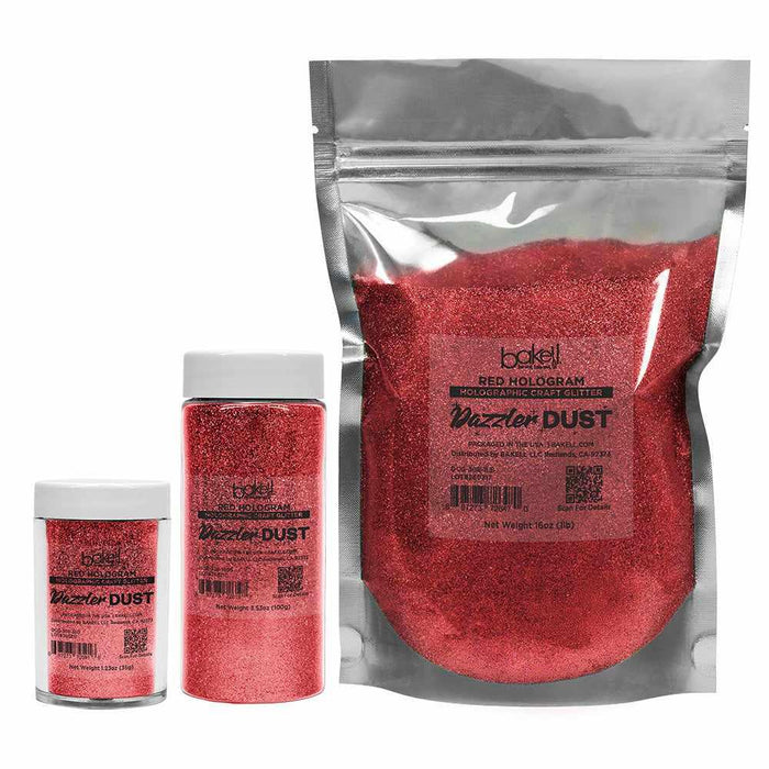 Red Hologram Ultrafine Holographic Craft Glitter Dazzler Dust | Premium Polyester Non-Toxic | Bakell-B2C_Dazzler Dust-bakell