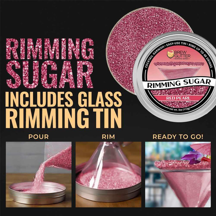 Red Pearl Cocktail Rimming Sugar by the case (24 units)-Wholesale_Rimming Sugar-bakell