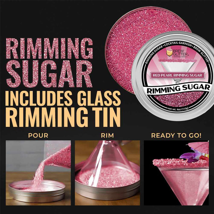 Red Pearl Cocktail Rimming Sugar by the case (24 units)-Wholesale_Rimming Sugar-bakell