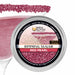 Red Pearl cocktail rimming sugar in a 4oz tin, featuring vibrant red sugar crystals for garnishing drink glasses.