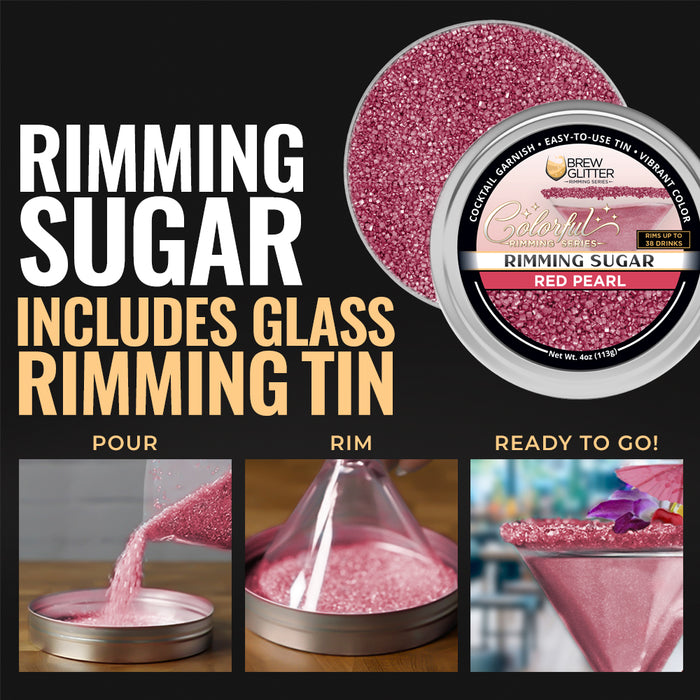 Red Pearl Cocktail Rimming Sugar | Bulk Sizes