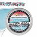 Red, White & Blue Rimming Sugar in a 4oz tin, with a cocktail glass rimmed with the sugar.