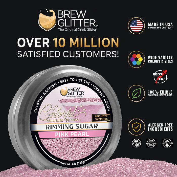 Pink Pearl Rimming Sugar | Bulk Sizes