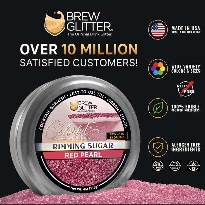 Red Pearl Cocktail Rimming Sugar | Bulk Sizes