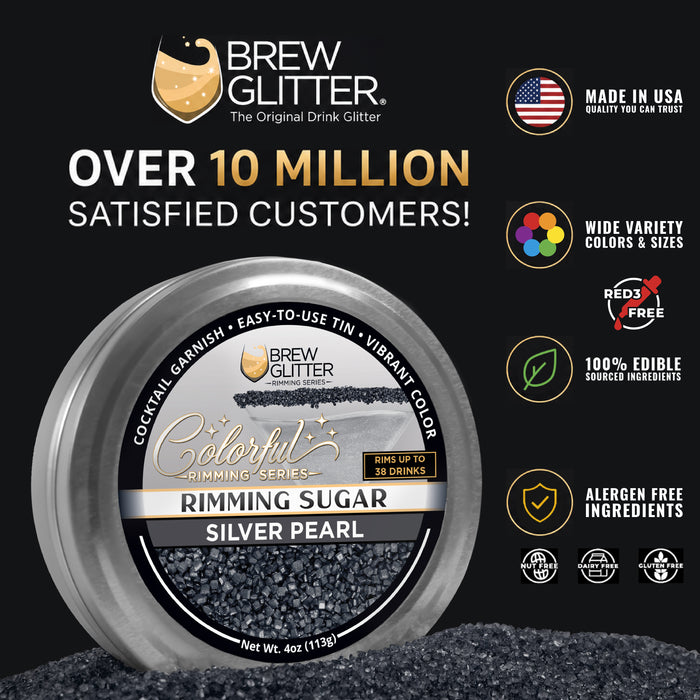 Silver Pearl Rimming Sugar | Bulk Sizes