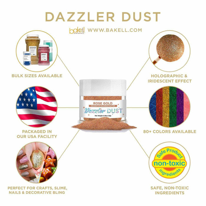 Rose Gold Dazzler Dust® 5 Gram Jar-Dazzler Dust_5G_Google Feed-bakell