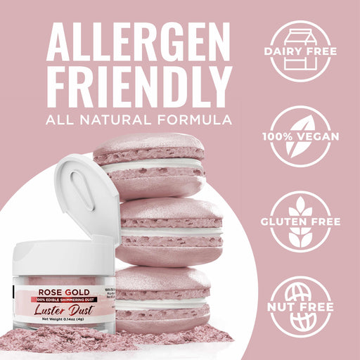 Rose Gold Luster Dust 4 Gram Jar-Google Feed_Luster Dust-bakell
