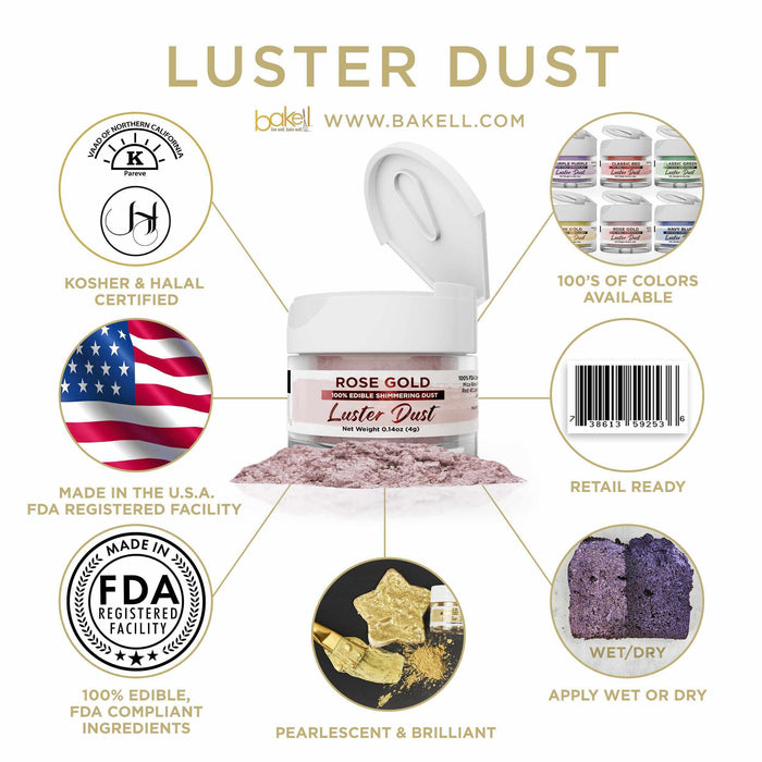 Rose Gold Luster Dust 4 Gram Jar-Luster Dust_4G_Google Feed-bakell