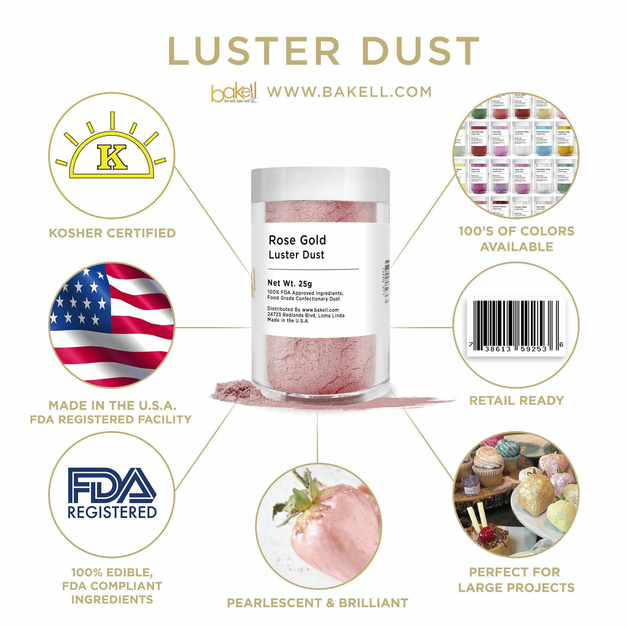 Rose Gold Luster Dust Wholesale | Bakell