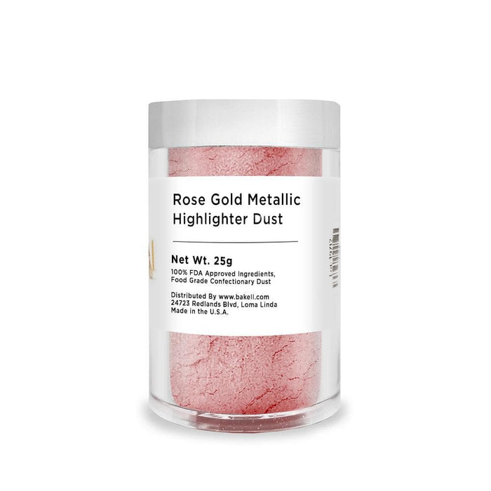 Rose Gold Highlighter Metallic Luster Dust | FDA & Kosher Pareve | Bakell.com
