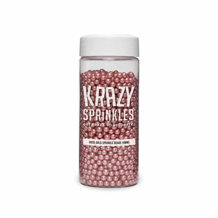 Rose Gold Pearl 4mm Beads Krazy Sprinkles® | #1 site for sprinkles