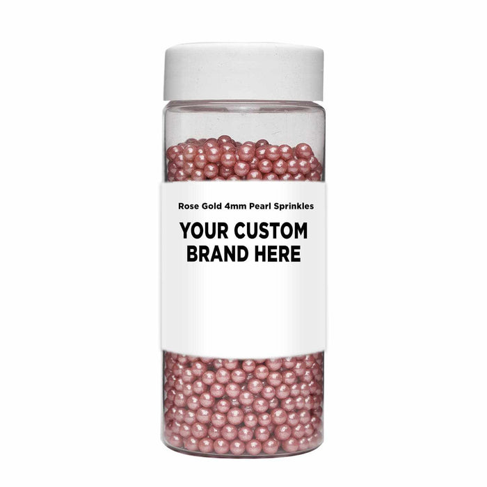 Rose Gold Pearl 4mm Beads Sprinkles | Private Label | Bakell