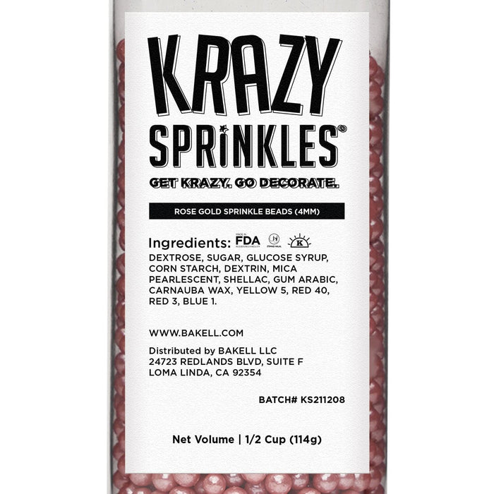 Rose Gold Pearl 4mm Sprinkle Beads-Krazy Sprinkles_HalfCup_Google Feed-bakell