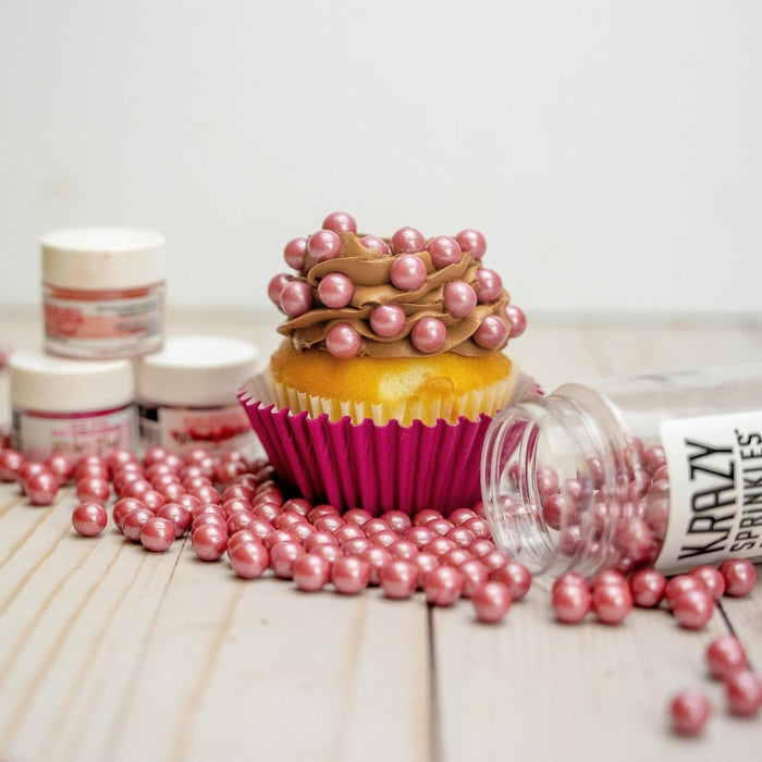 Rose Gold Pearl 8mm Beads Sprinkles | Krazy Sprinkles | Bakell