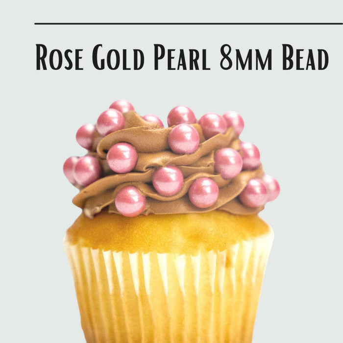 Rose Gold Pearl 8mm Beads Sprinkles | Krazy Sprinkles | Bakell