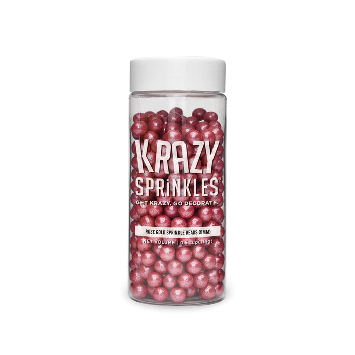 Rose Gold Pearl 8mm Beads Sprinkles | Krazy Sprinkles | Bakell