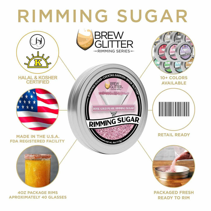 Buy Rose Gold Pearl Cocktail Rimming Sugar - Gold Sugar -Bakell