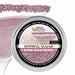 Rose Gold Pearl cocktail rimming sugar in a 4oz tin with a decorative glass rim garnish.